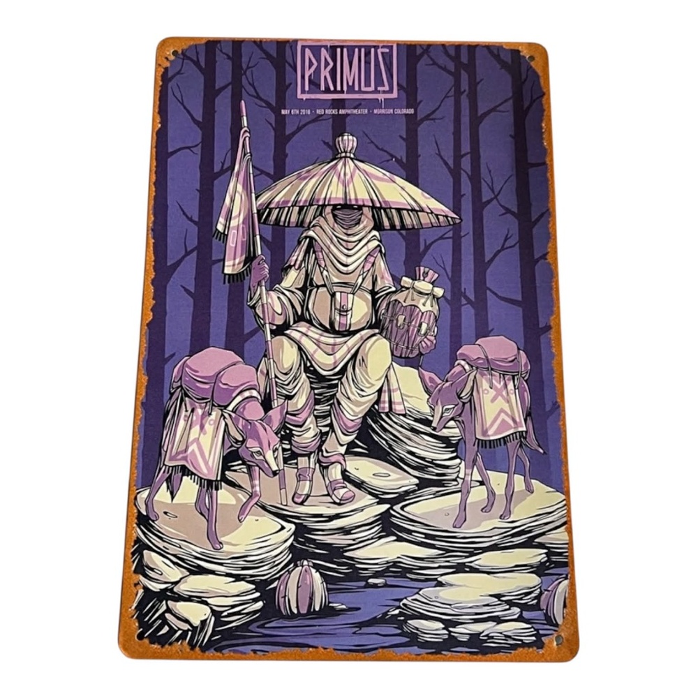 Primus 2018 poster Red Rocks Morrison Poster Retro Metal sign 12x8 inch